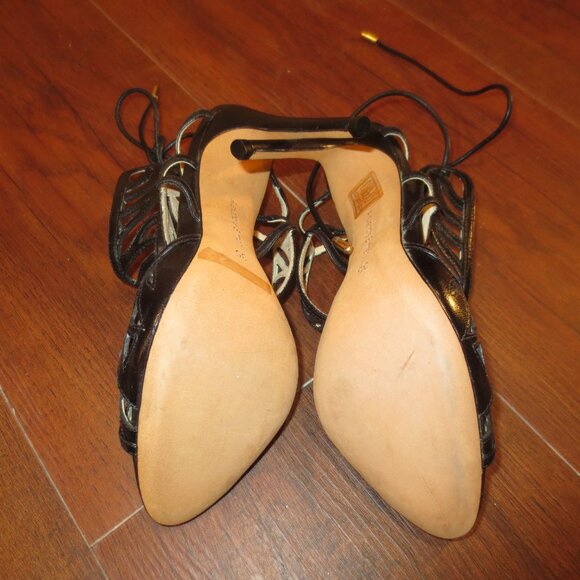 NNB ALEXANDER BIRMAN Black Cut Out and Laced High Heel Sandals - Picture 11 of 11